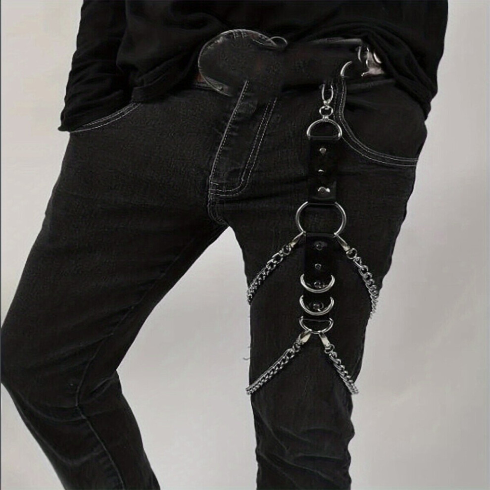 Mens Leg Chain Belt Punk Hio Hop Street Dance Performance Leg Ring Jewelry