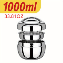 1pc Hot Food Flask Stainless Steel Lunch Box Vacuum Insulated Travel Double Layer Anti Scald Bento Box Portable Lunch Box Reusable Picnic Bento Box Fo