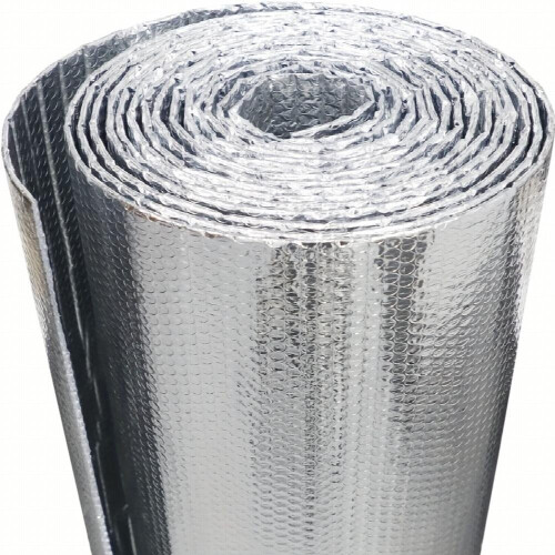 1pc Double Layer Reflective Bubble Insulation Board 49 X 3 05meter Double Layer Composite Aluminum Foil Bubble Insulation Roll Reflective Insulation F
