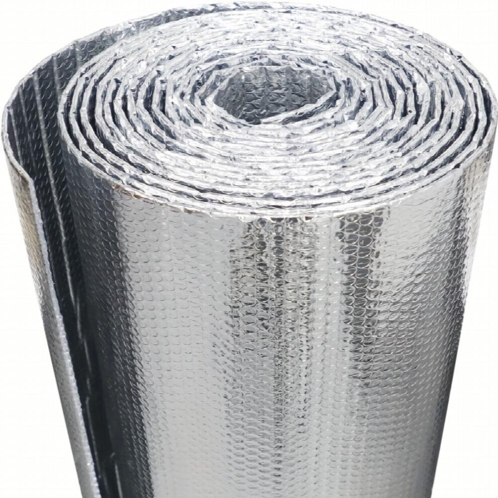 1pc Double Layer Reflective Bubble Insulation Board 49 X 3 05meter Double Layer Composite Aluminum Foil Bubble Insulation Roll Reflective Insulation F