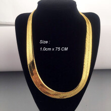 Top 75CM*10MM Hip Hop Mens Herringbone Snake Chain Golden Necklace Rapper Chunky Boys Rapper NightClub DJ Smart Jewelry