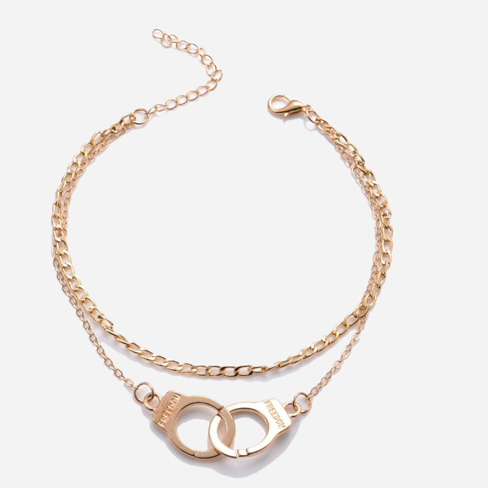 Classic Stainless Steel Multi-Layer Foot Chain Summer Handcuffs Ankle Bracelet For Women Beach Accessories Gift