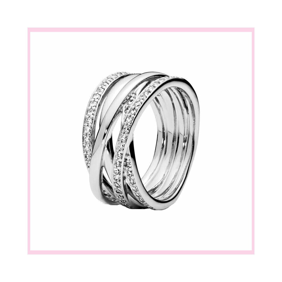 Finger Rings For Women 925 Silver Cubic Zircon Crystal Stackable Geometric Ring Wedding Anillo Jewelry Gift