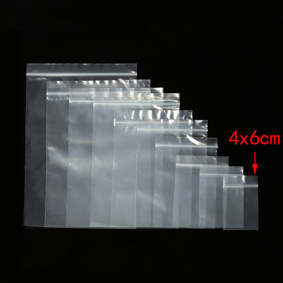 100pcs Transparent Self Sealing Zip Zipper Lock Plastic Bags Clear Ziplock Bags for Jewelry Package Packaging Sealing Bag