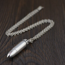 S925 Sterling Silver Bullet Style Otvorený prívesok Tag Charm Silver & Gawu Box prívesok Kľúčová retiazka náhrdelník