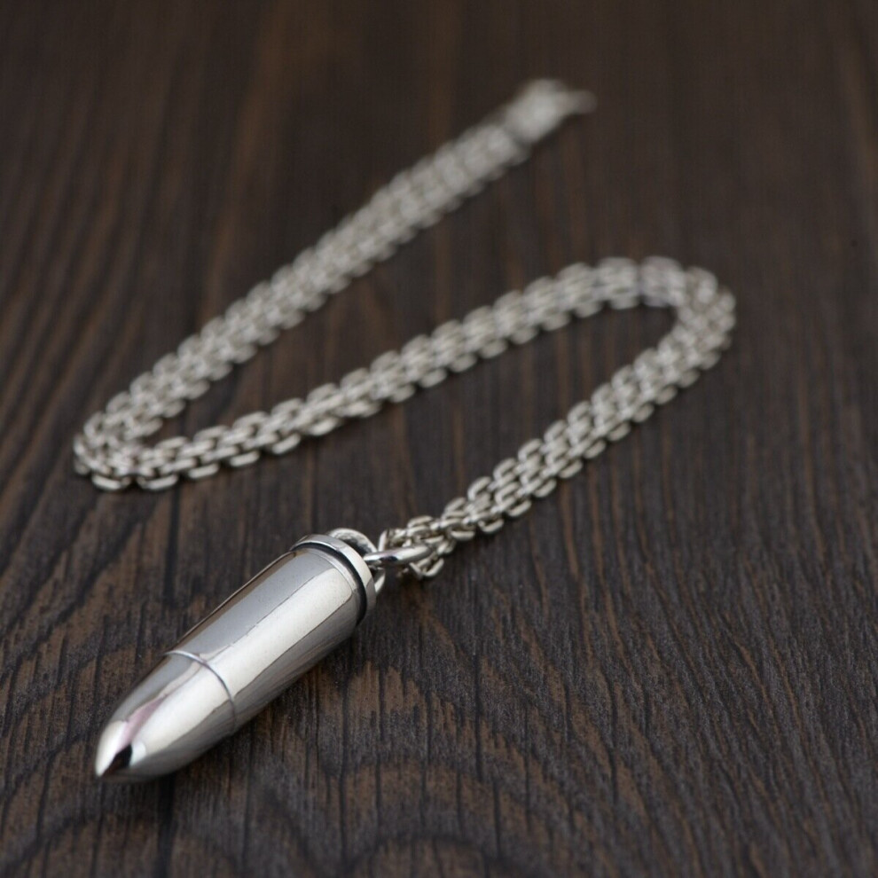 925 Sterling Silver Bullet Style Open Pendant Tag Charm Silver & Gawu Box Pendant Key Chain Necklace