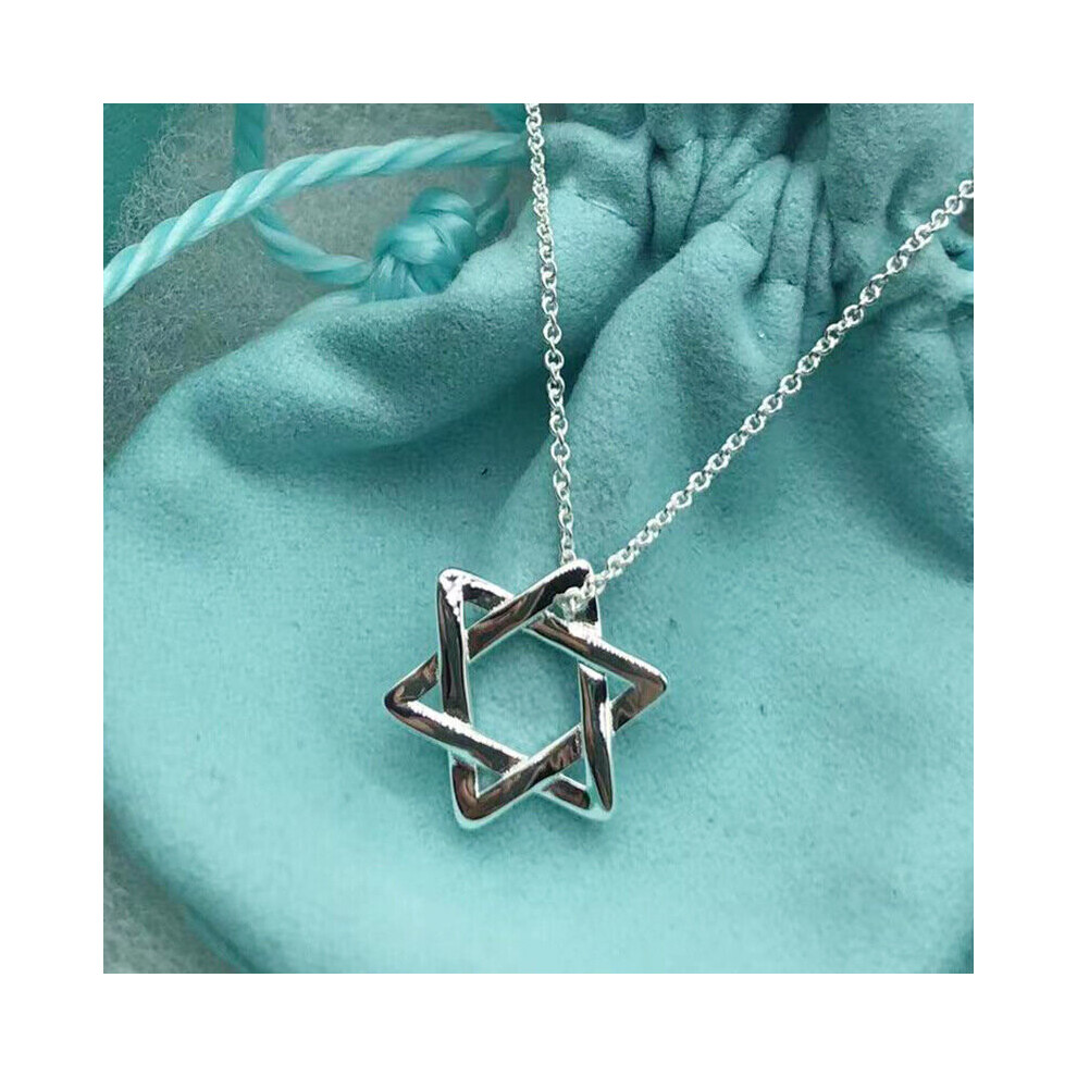 Hot Sterling Silver 925 Star David Charm Necklace For Women High 925 Silver Jewelry