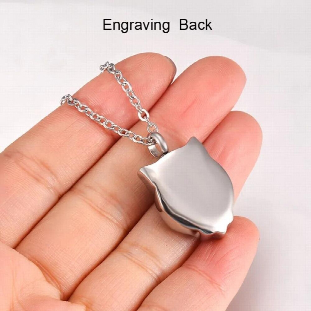 Stainless Steel Owl Urn Necklace for Ashes Animal Cremation Keepsake Urn Jewelry Memorial Ash Holder Pendant for Men Women