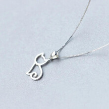 MloveAcc 100% argento sterling 925 Collana con ciondolo da donna Lovely Cat in argento sterling Regalo di gioielli in argento sterling