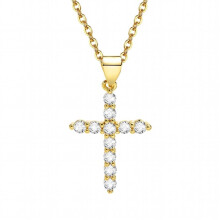 Ciondolo a croce minimalista in zirconia cubica per donna, collana con crocifisso in CZ, acciaio inossidabile 316L, non sbiadito