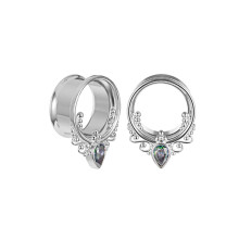 1pair Acciaio inossidabile orecchio Piercing Hollow Plugs Tunnels Stretchers Expanders Corpo gioielli Piercing Hollow Orecchini Misure 8 25mm