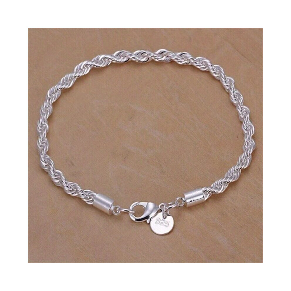 Bracciale D'argento Dorato Con Corda Di Torsione Da 3 Mm Per Gli Uomini Regalo Per Gli Uomini