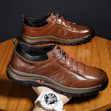 Miehet Rento Asunnot Kevyt Ulkona kulumista kestävä liukastumaton vaelluskengät Solid Lace-Up Comfort Loaferit Zapato Hombre