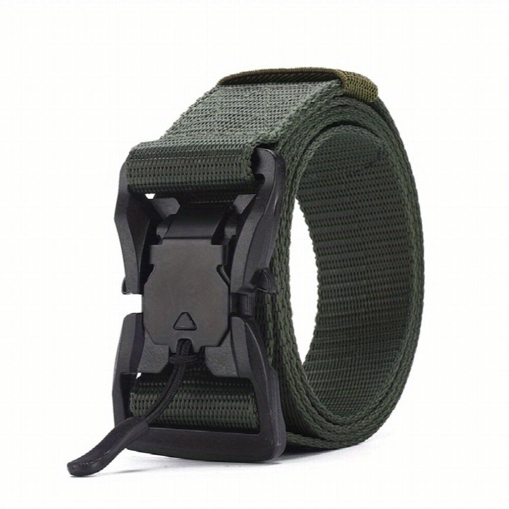 1pc Magnetic Buckle Quick Release Belts Casual Nylon Trousers Belt Functional Outdoor Sports Imitated Nylon Tactical Belt Plastic Snap Canvas Belt For