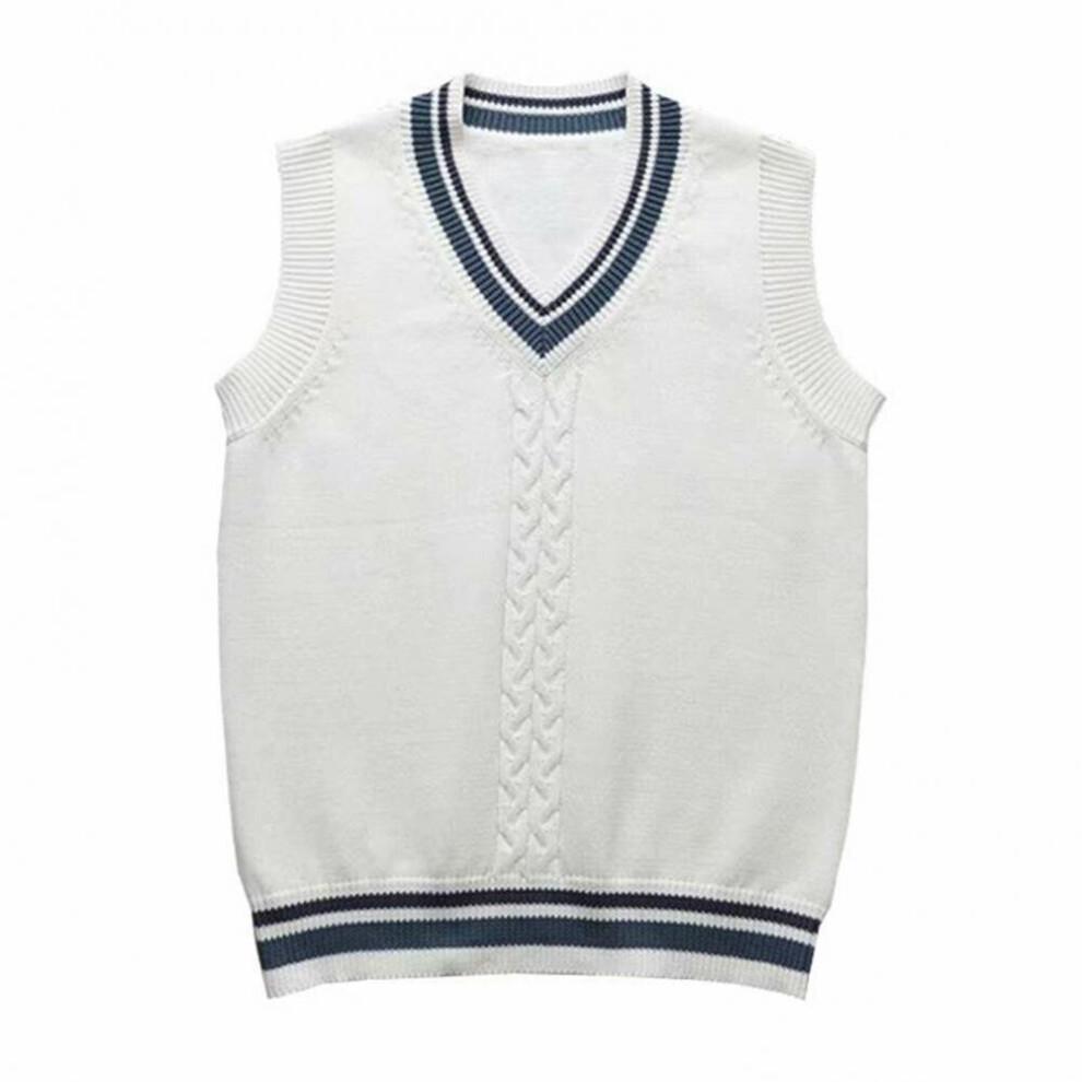 Comfortable Classic Men Patchwork Vest Couple Soft Knitwear Youthful Knitted Waistcoat Thick for School