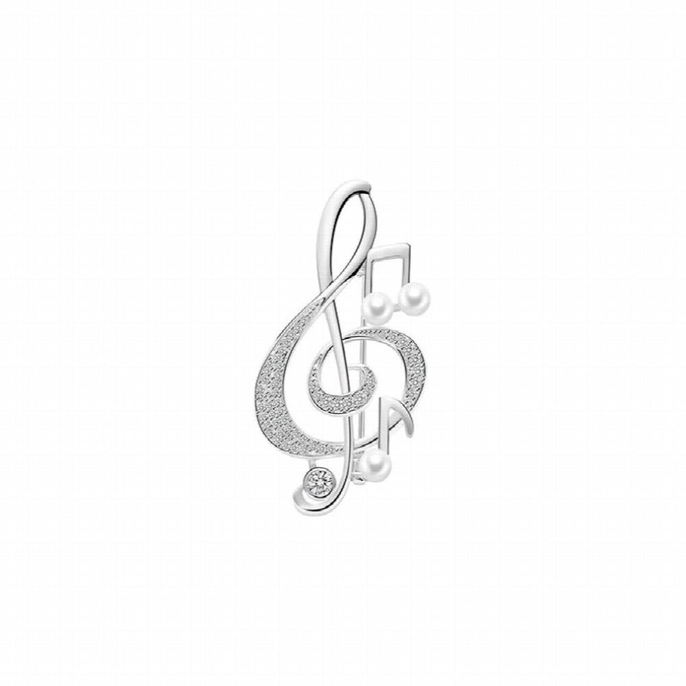 Music Note Crystal Brooches Pins Cubic Zirconia Pearl Brooch Jewelry Broche Graduation Gift