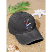 Surf Wave Unisex Adjustable Strap Baseball Cap - Sun Protection for Outdoors, Hip Hop Style, Black or Wine Red