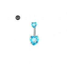 G23 Titanium Crystal Belly Button Piercing Set, 6-14mm, 14G Heart & CZ Navel Rings Pack