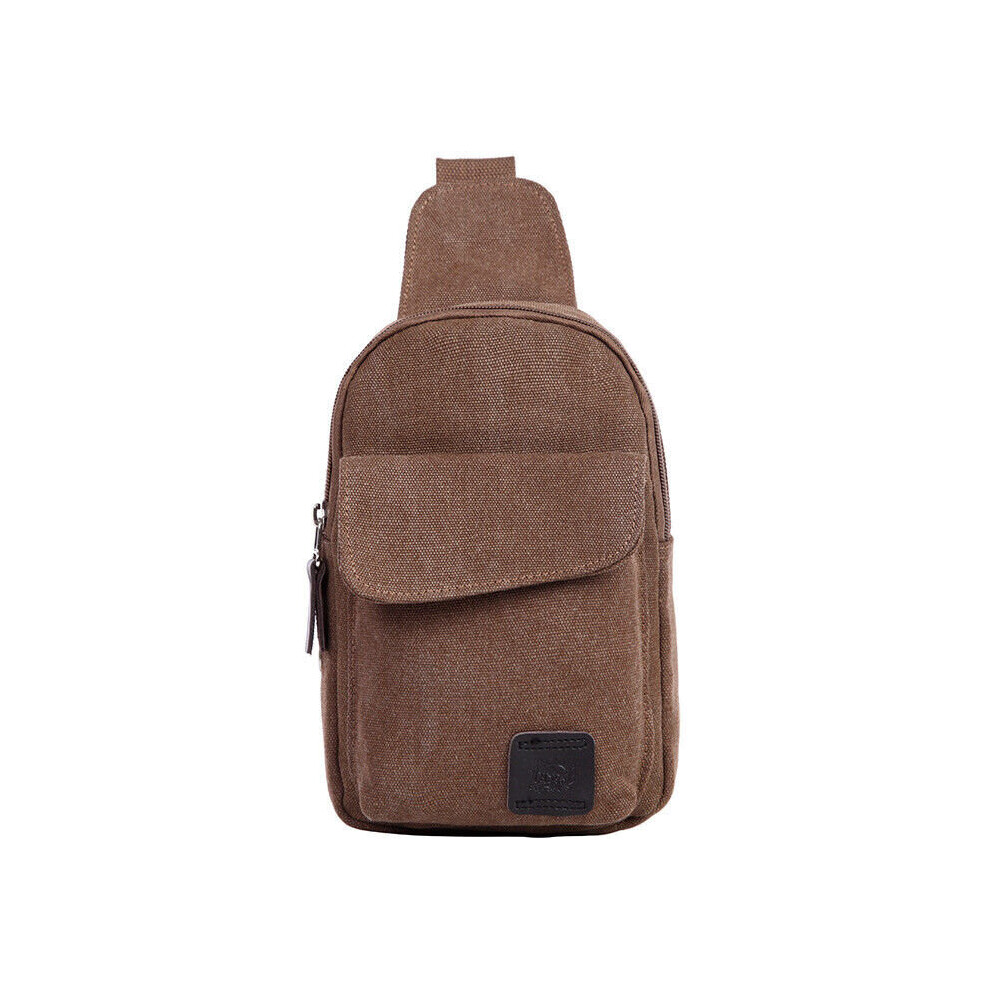 Men's Small Chest Sling Bag Travel Hiking Cross Body Messenger Shoulder Backpack Solid Men Canvas Bag