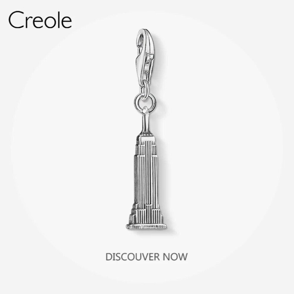 Empire State Building Charm Pendant,2019 Winter Jewelry Real 925 Sterling Silver Gift for Women Men