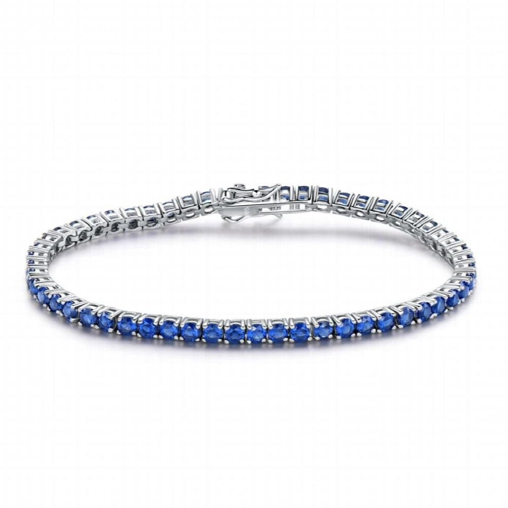 Created Nano Sapphire Bracelet Solid Real 925 Sterling Silver Bracelets & Bangles Romantic For Women