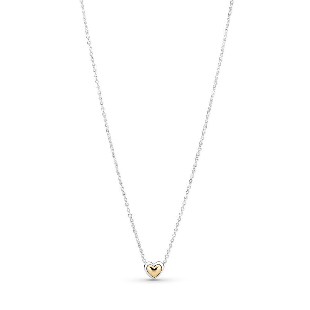 Moments Domed Golden Heart Set 925 Sterling Silver 14k Birthday Gift Jewelry Express Your Love for Women