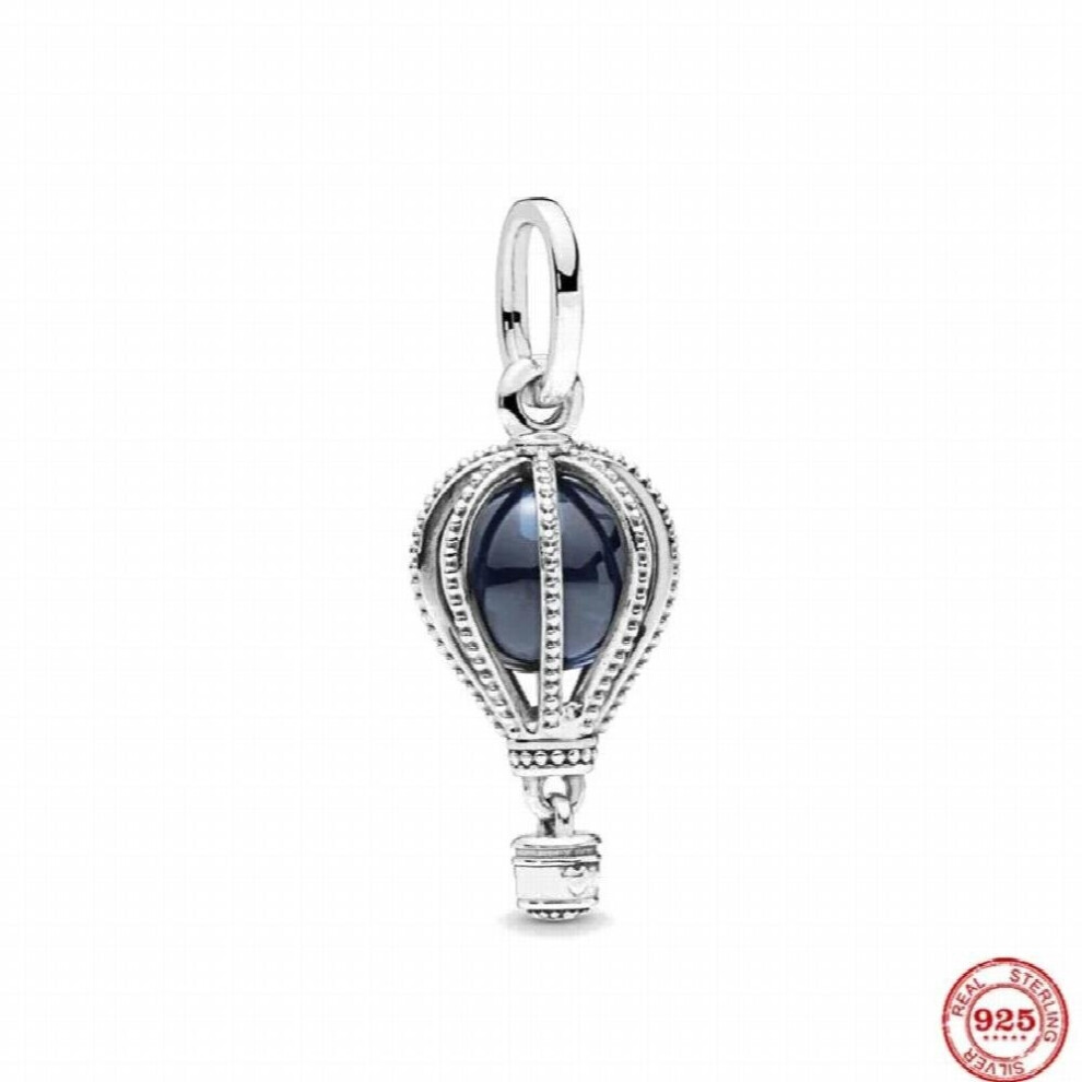 925 Sterling Silver Hot Air Balloon Flower Pendant Heart Charm Bead Fit Bracelet DIY Jewelry For Women Gift