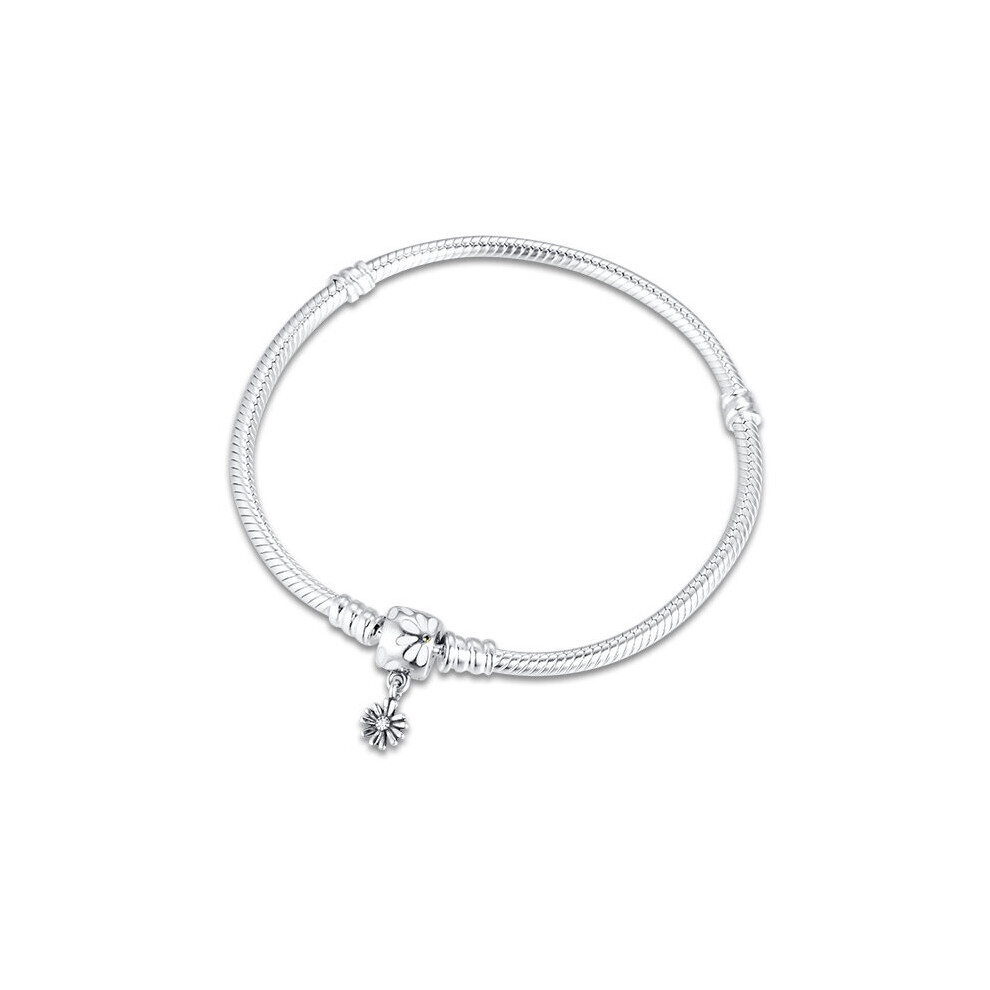 Moments Daisy Flower Clasp Bracelets 100% 925 Sterling Silver Jewelry