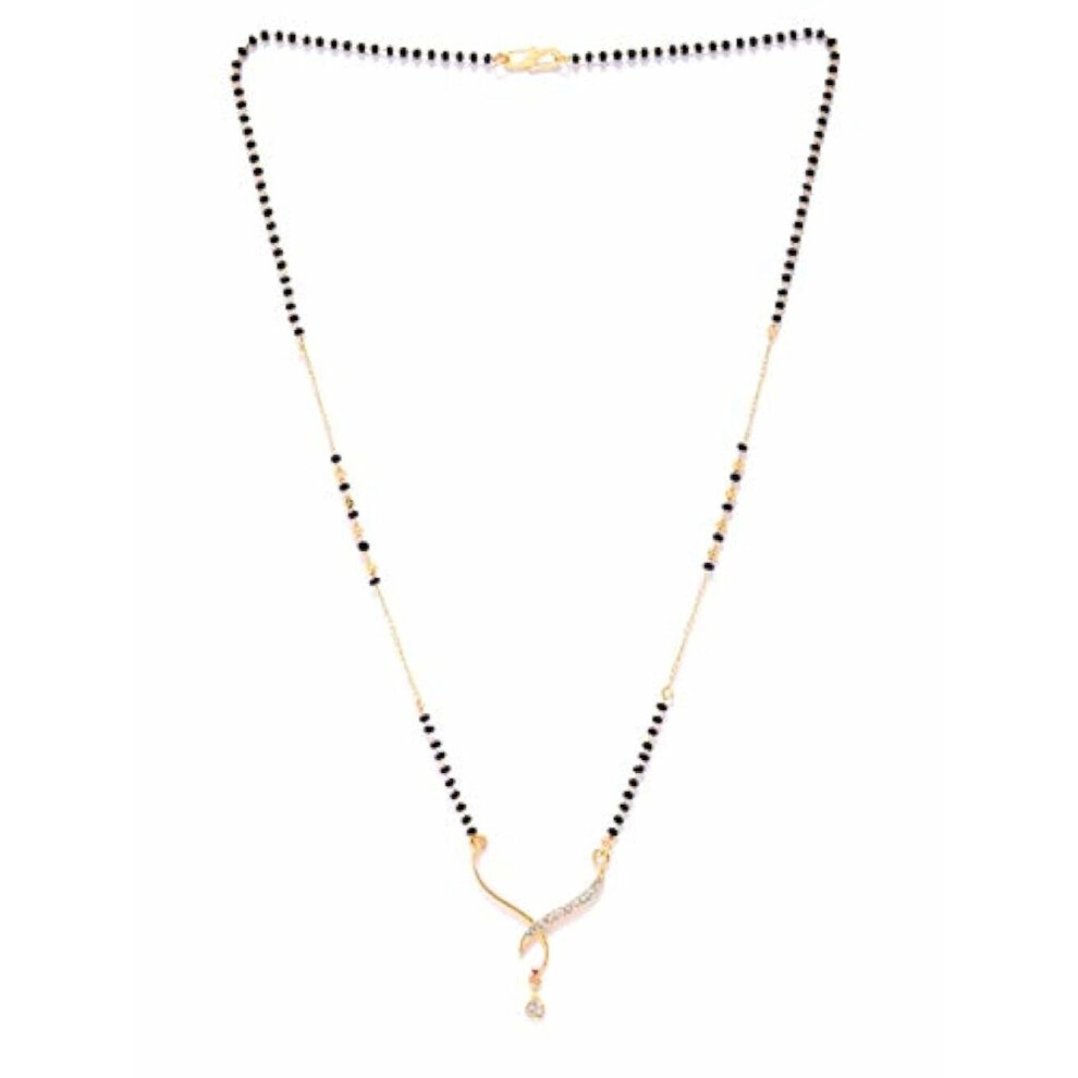 American Diamond Plated Mangalsutra for Beads Mangalsutra for Modern Short Style