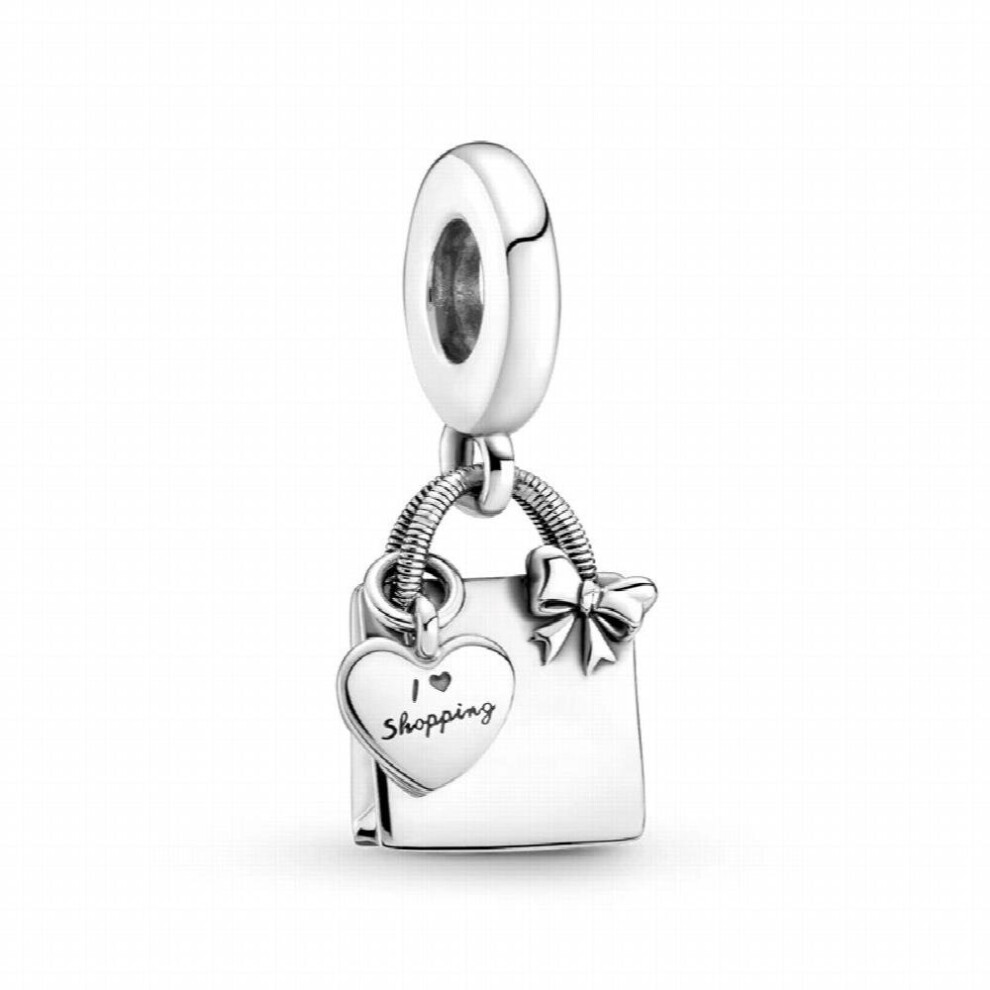 Fits Europe Bracelet 925 Charm Sterling Silver Shopping Bag Dangle Beads for Jewelry Making Women Kralen