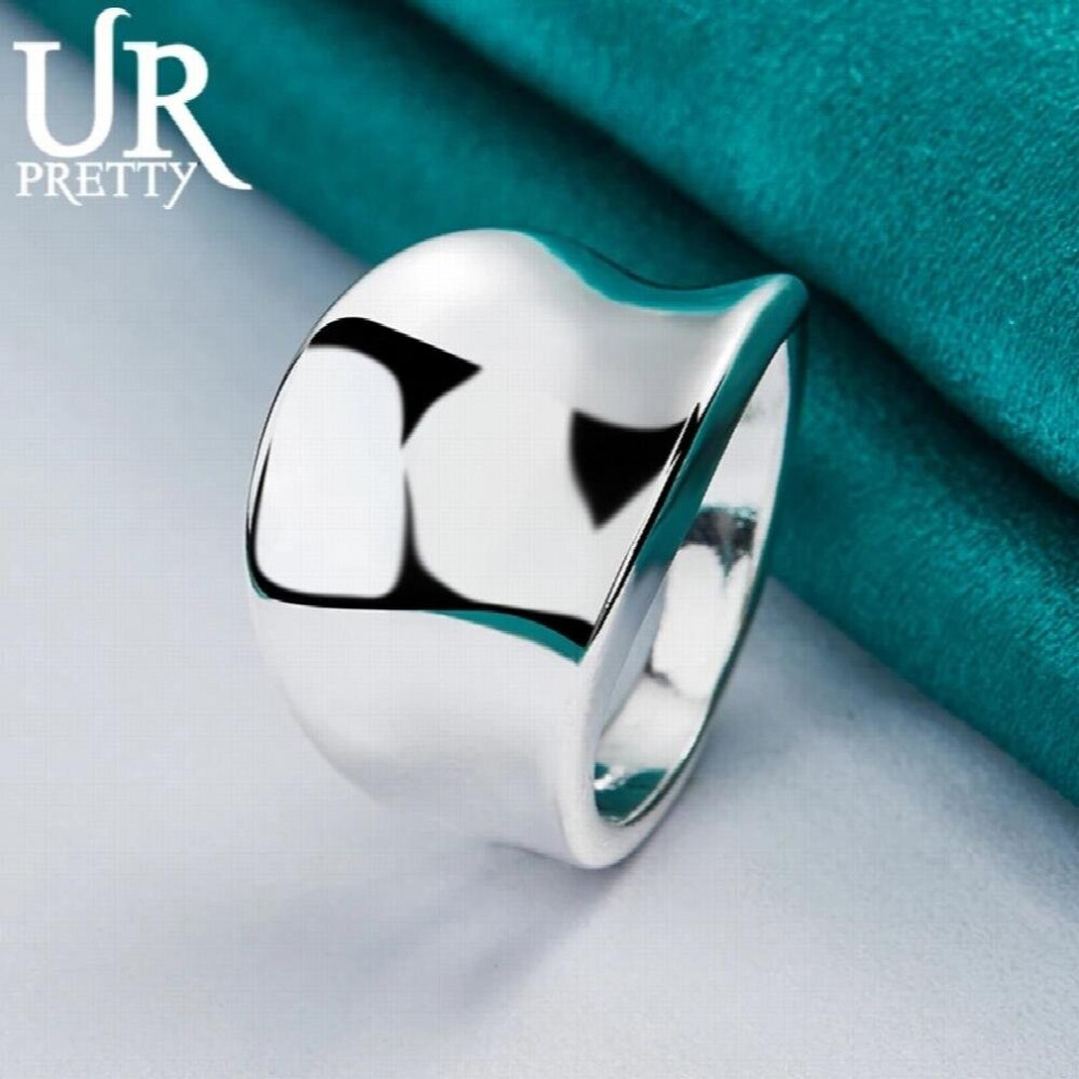 925 Sterling Silver Smooth Concave Ring for Woman Charm Jewelry Engagement Wedding Anniversary