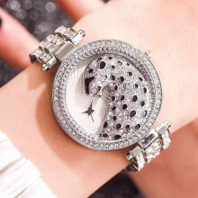 Big Dial Leopard Watch for Women Casual Stainless Steel Quartz Women Watch watch