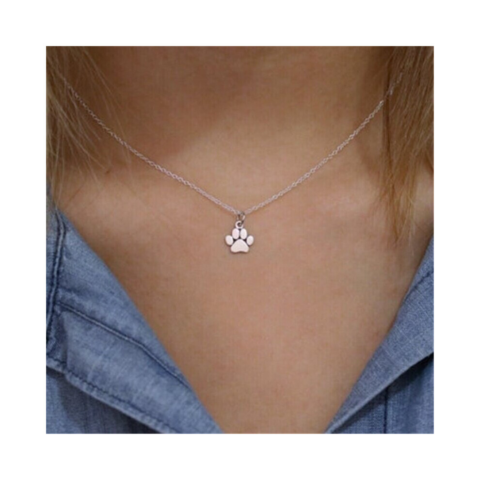 Delysia King Women Pet Memorial Necklace Girls Animal Paw Print Pendant