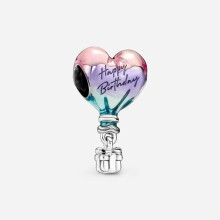 Happy Birthday Hot Air Balloon Charm 925 strieborné šperky sa hodí Európa náramok ženy korálky DIY Making doplnky