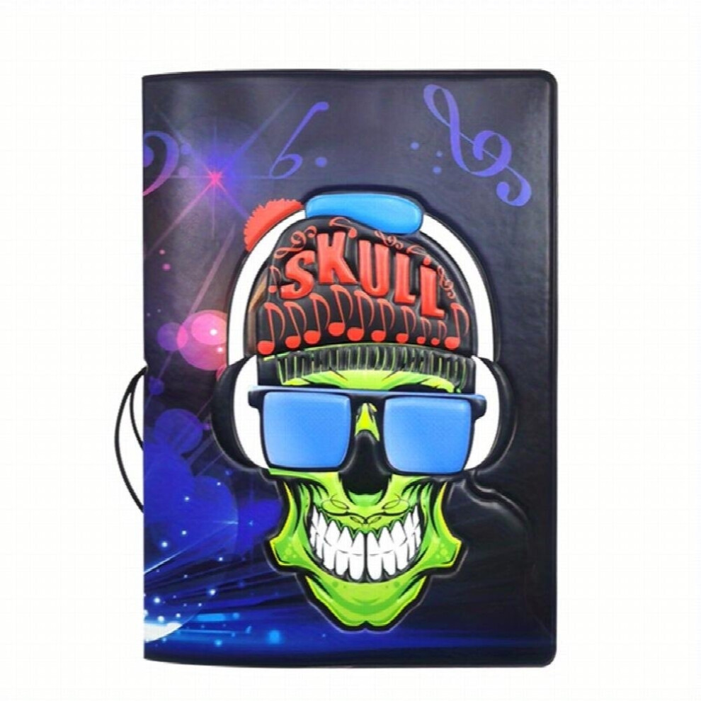 1pc Rock Skull Pattern Passport Holder Ticket Holder
