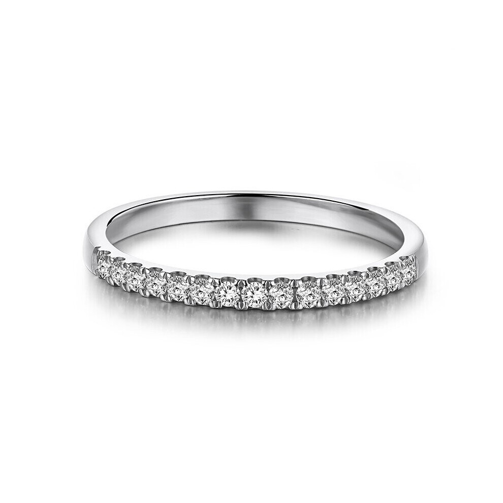 Eternity Promise ring Filled Zircon Engagement Wedding Band Rings for women Men Finger Party Jewelry