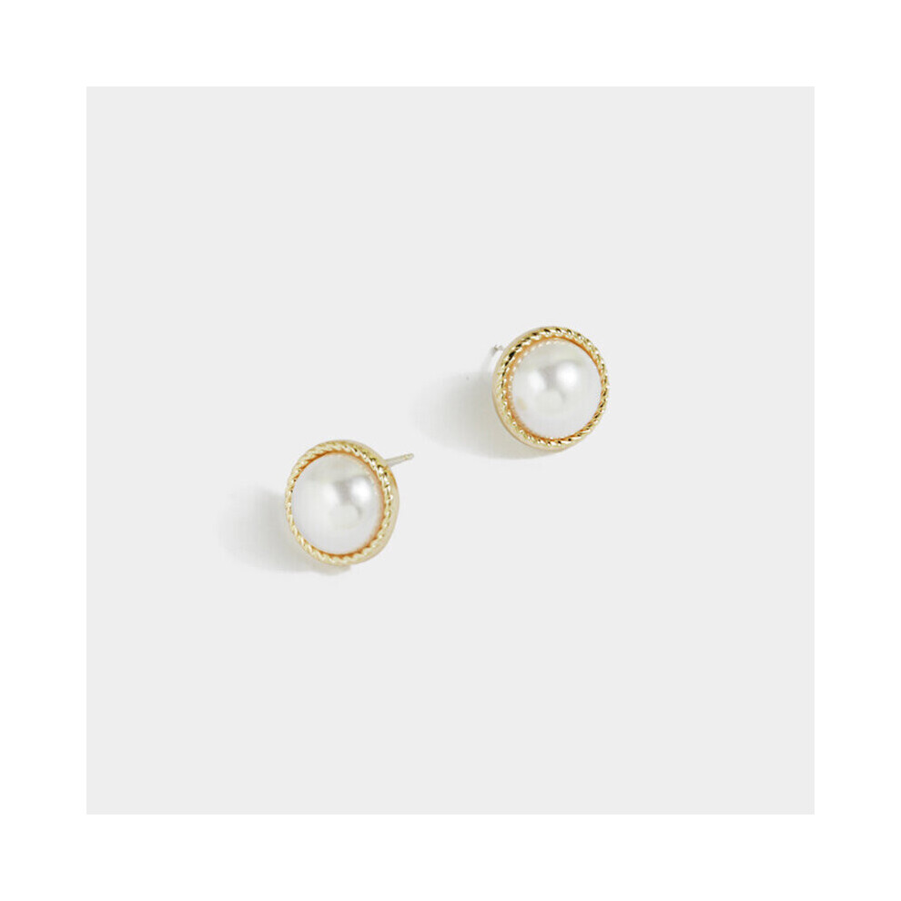 Geometry Pearl Clip on Earrings Temperament Sweet Round Stud Earrings for Female Girl Jewelry