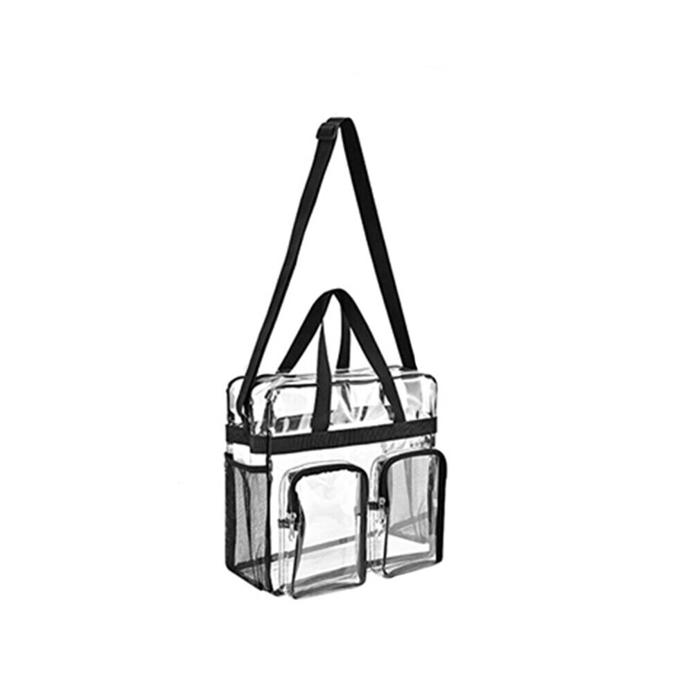 Clear Bag Stadium Approved, Large Capacity Transparent Shoulder Bag Tote with Zipper Closure for Work, Sports,