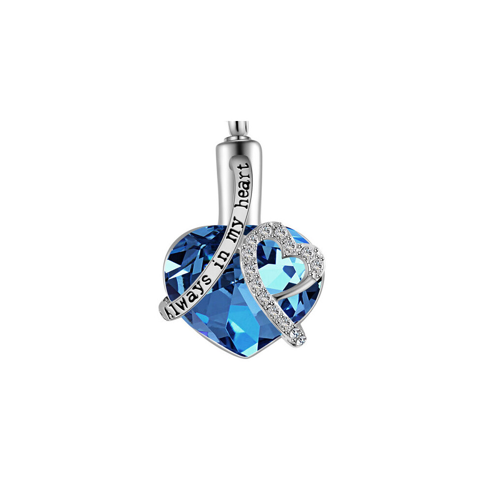 Always in my heart Locket screw Heart cremation memorial ashes urn birthstone necklace jewelry keepsake pendant