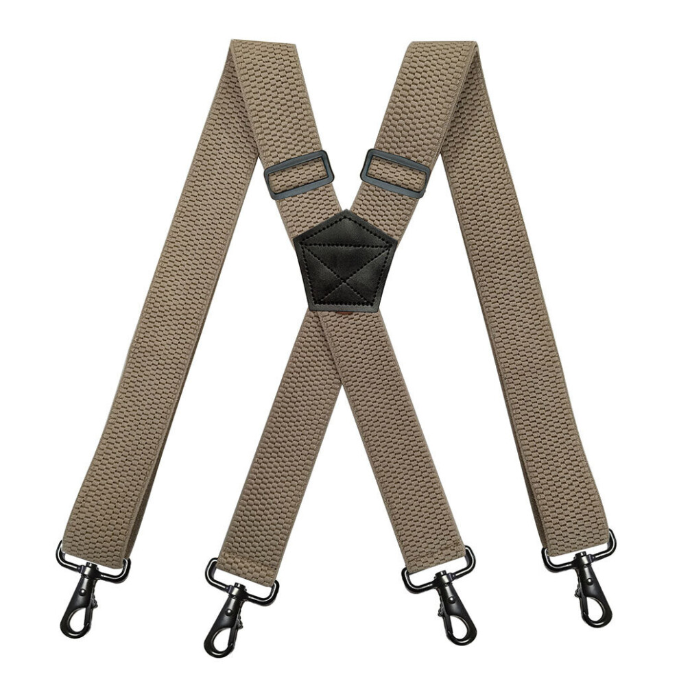 1pc Heavy Duty Suspenders For Men Work Outdoor Motorbiking Skiing 1 38inch Wide X back 4 Snap Hooks Adjustable Elastic Mens Suspenders Trouser Braces