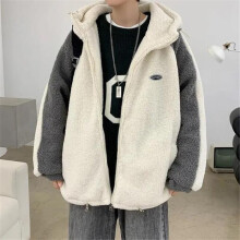 Men's Wide Polar Fleece Hooded Coat - Cozy Lamb Wool Patchwork Outerwear for Autumn/Winter