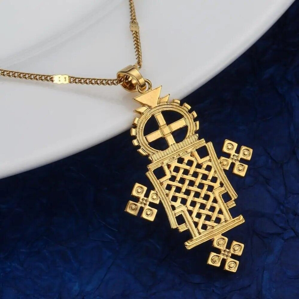 Ethiopian Cross Pendant Necklace Eretrian Coptic Crosses Chain Jewelry