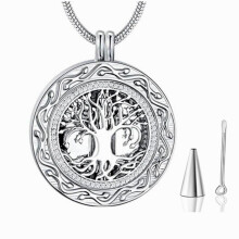 Nerezová oceľ Okrúhly strom života Memorial Urna náhrdelníky kremácie šperky Keepsake prívesok Locket pre popol