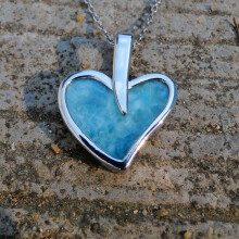 Ciondolo in pietra naturale di Larimar in argento 925 Ciondoli di alta gioielleria