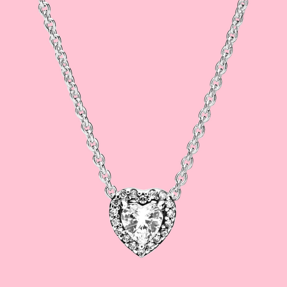 925 Sterling Silver Elevated Heart Necklace For Women Jewelry Birthday Anniversary Multicoloured