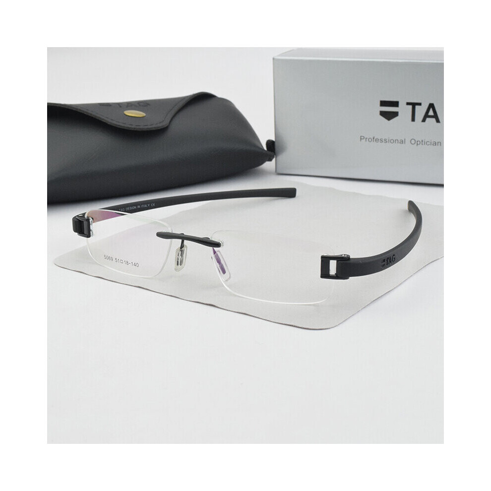 Multicoloured Frameless Glasses Frame Men Tag Eyeglasses Frames Men Myopia Computer Optical Glasses Frame Ultralight Movement Spectacles