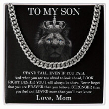To My Son Cuban Chain Necklace - Graduation Birthday Gift From Mom (Stainless Steel) VL19492