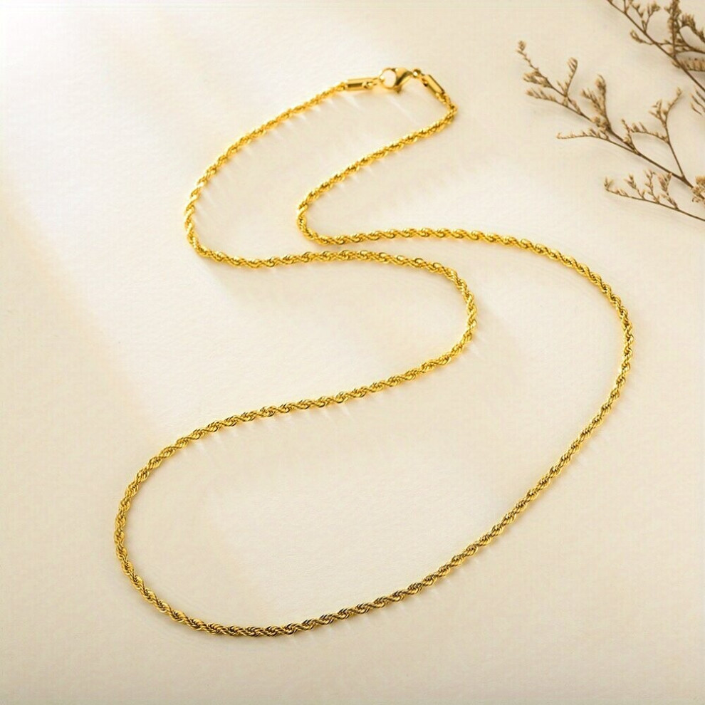 Twist Chain Necklace Stainless Steel Rope Jewelry For Men & Women
