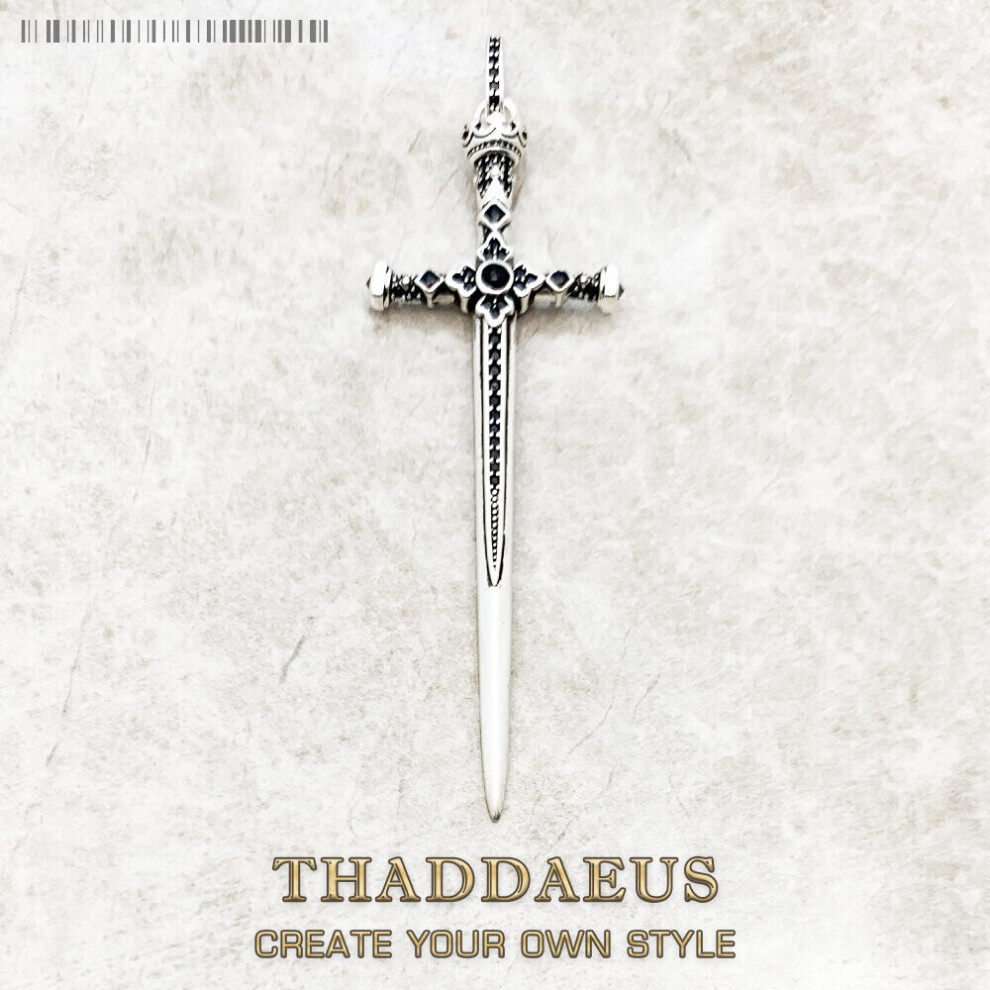 Pendant Royal Sword,Summer Jewelry Vintage 925 Sterling Silver Symbolism of Courage Gift For Men Women