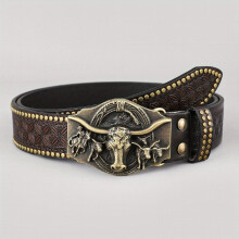 1pc Mens Vintage Embossed Hardware Western Cowboy Belt